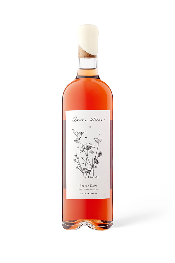 Aasha Wines - 2020 Pinot Noir Rose - Better Days - Front of wine bottle