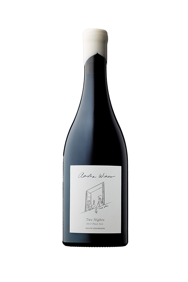 Aasha Wines - 2017 Pinot Noir - Two Nights - Front of wine bottle